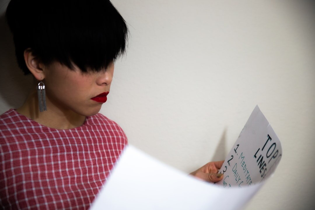 woman reading script