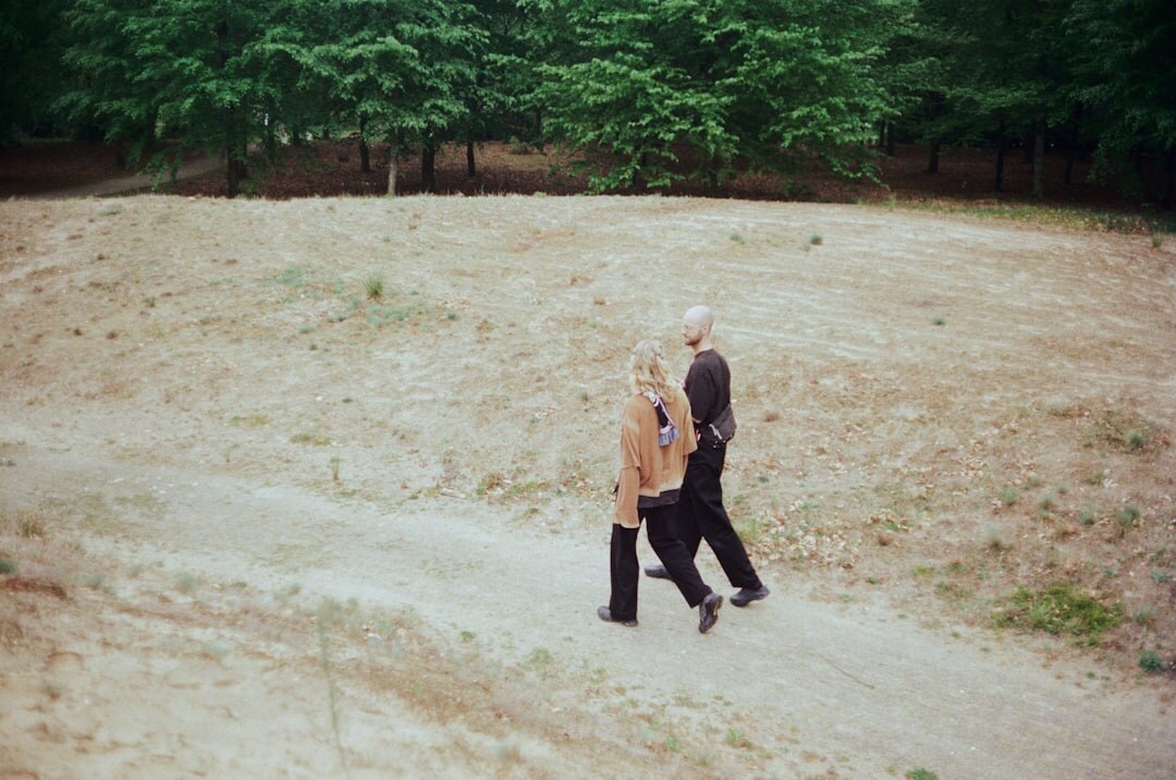 couple walking in park